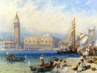 Myles Birket Foster - St Marks and The Ducal Palace From San Giorgio Maggiore